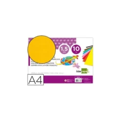 Goma eva liderpapel color amarillo paquete de 10 hojas