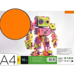 Goma eva liderpapel color naranja paquete de 10 hojas