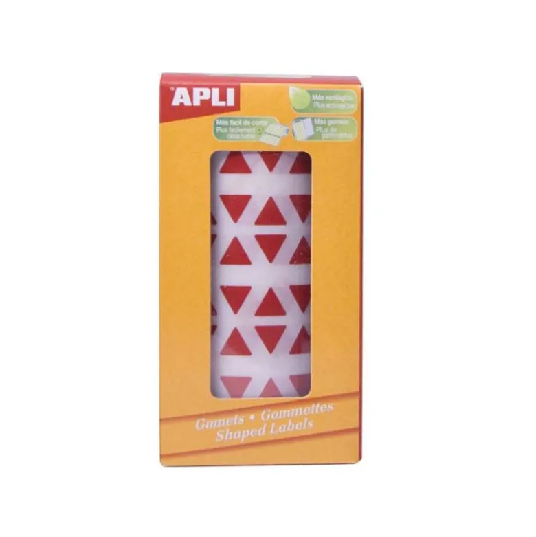 Gomets Apli triangulares color Rojo 21x21x21mm