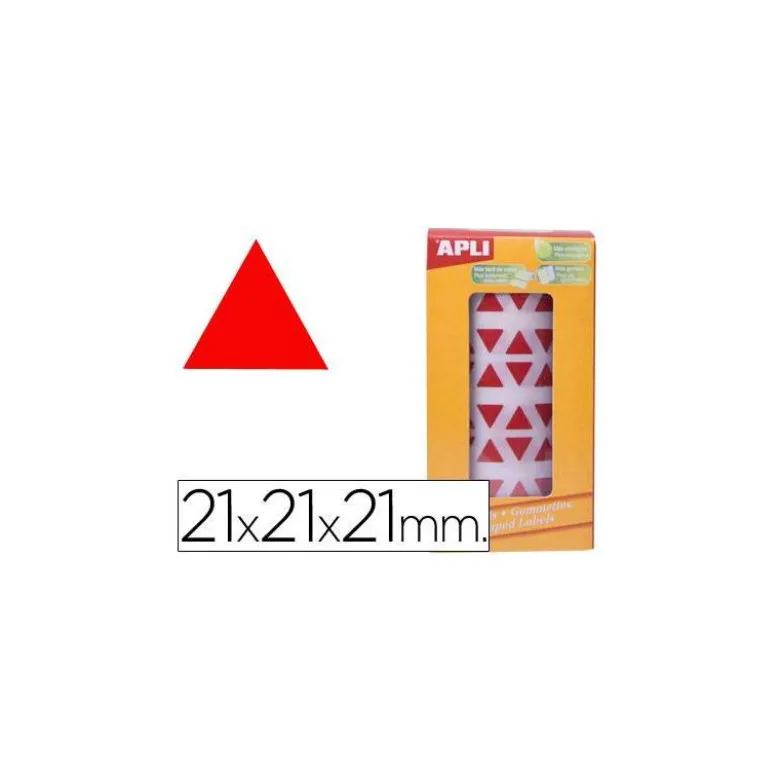 Gomets Apli triangulares color Rojo 21x21x21mm