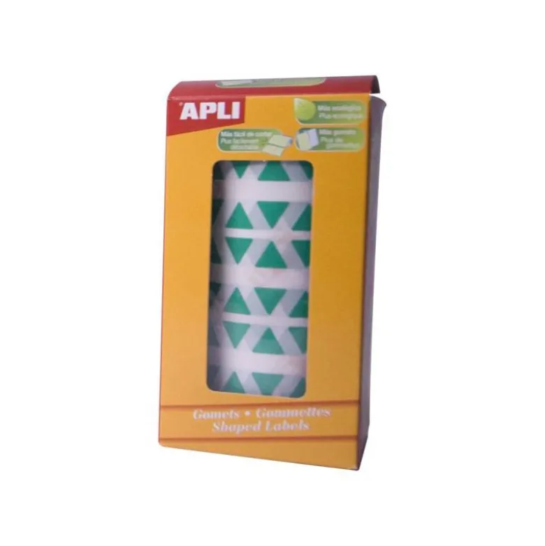 Gomets Apli triangulares color Verde 21x21x21mm