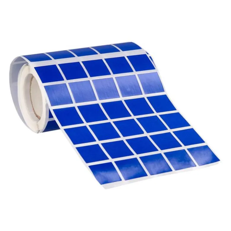 GOMETS LIDERPAPEL AUTOADHESIVO S CUADRADO 20X20 MM AZUL ROLLO DE 2000 UNIDADES EN CAJA DE CARTON