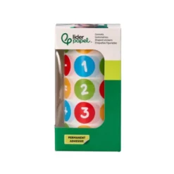 GOMETS LIDERPAPEL AUTOADHESIVO S REDONDO NUMEROS 20 MM COLORES SURTIDOS ROLLO DE 1000 UNIDADES EN CAJA DE CARTON