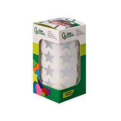 GOMETS LIDERPAPEL AUTOADHESIVO S ESTRELLAS PLATEADAS 20 MM 1500 UNIDADES EN CAJA DE CARTON