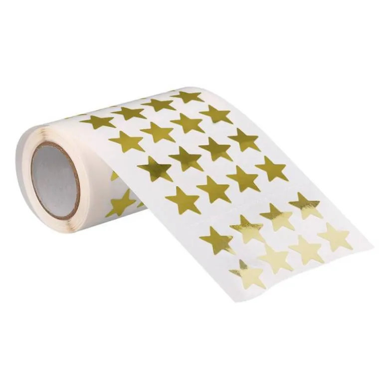GOMETS LIDERPAPEL AUTOADHESIVO S ESTRELLAS DORADAS 20 MM 1500 UNIDADES EN CAJA DE CARTON