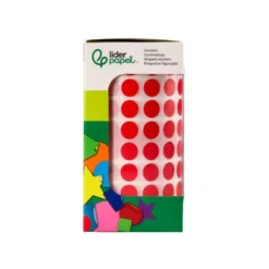 GOMETS LIDERPAPEL AUTOADHESIVO S CIRCULOS 10,5 MM ROJO ROLLO DE 6000 UNIDADES EN CAJA DE CARTON