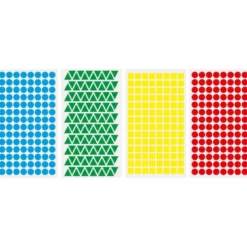 GOMETS LIDERPAPEL FIGURAS SURTIDAS BOLSA DE 12 HOJAS FIGURAS GEOMETRICAS PEQUEÑAS COLORES SURTIDOS