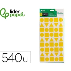 GOMETS LIDERPAPEL FIGURAS SURTIDAS BOLSA DE 12 HOJAS FIGURAS GEOMETRICAS MEDIANAS COLORES SURTIDOS