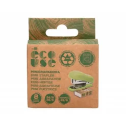 GRAPADORA LIDERPAPEL ECOUSE MINI CAPACIDAD 12 HOJAS 100% PLASTICO RECICLADO CON CAJA DE 1000 GRAPAS 26/6