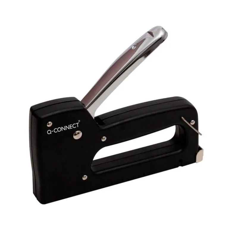 GRAPADORA Q-CONNECT CLAVADORA MANUAL LIGERA CON CUERPO DE PLASTICO RESISTENTE COLOR NEGRO USA GRAPAS 23/6-8