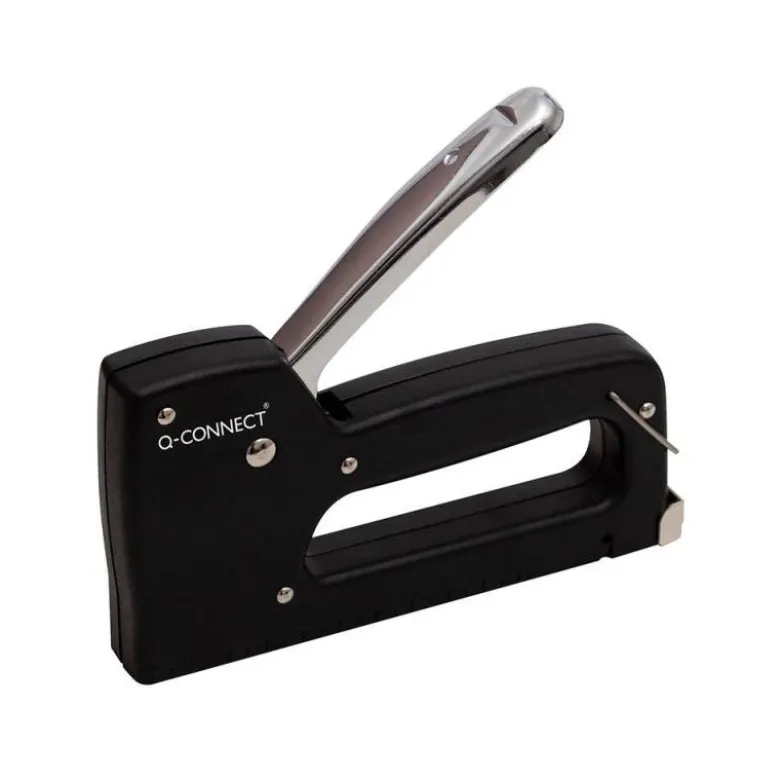 GRAPADORA Q-CONNECT CLAVADORA MANUAL LIGERA CON CUERPO DE PLASTICO RESISTENTE COLOR NEGRO USA GRAPAS 23/6-8