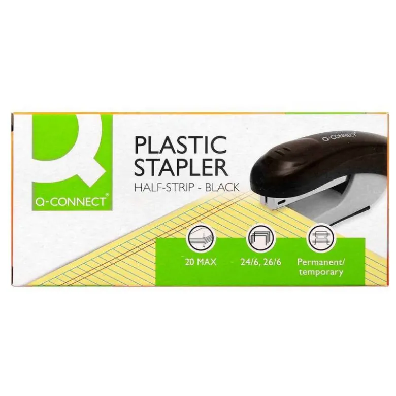 GRAPADORA Q-CONNECT KF14204 PLASTICO ABS NEGRA CAPACIDAD 20 HOJAS
