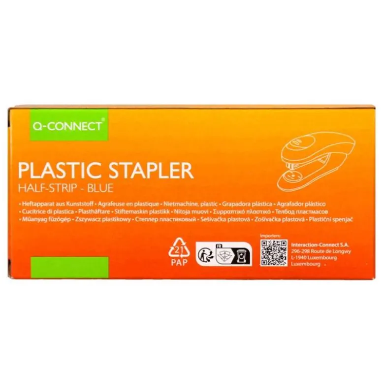 GRAPADORA Q-CONNECT KF14205 PLASTICO ABS AZUL CAPACIDAD 20 HOJAS
