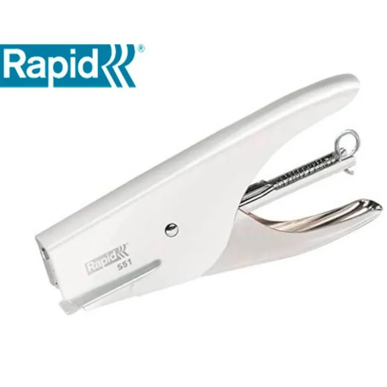 GRAPADORA RAPID DE TENAZA S51 METALICA CAPACIDAD DE GRAPADO 15 HOJAS USA GRAPAS 21/4 CROMADA