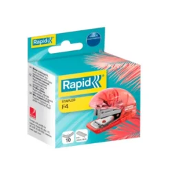 GRAPADORA RAPID MINI F4 COLOUR BREEZE USA GRAPAS 24/6 Y 26/6 COLOR CORAL EN BLISTER