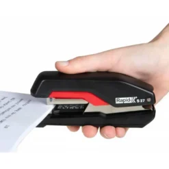 GRAPADORA RAPID S27 FULLSTRIP PLASTICO CAPACIDAD DE GRAPADO 30 HOJAS USA GRAPAS 24/6 Y 26/6 COLOR NEGRO/ROJO