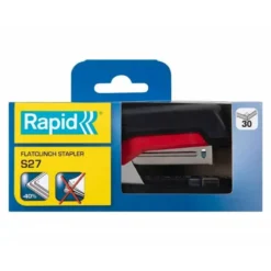 GRAPADORA RAPID S27 FULLSTRIP PLASTICO CAPACIDAD DE GRAPADO 30 HOJAS USA GRAPAS 24/6 Y 26/6 COLOR NEGRO/ROJO