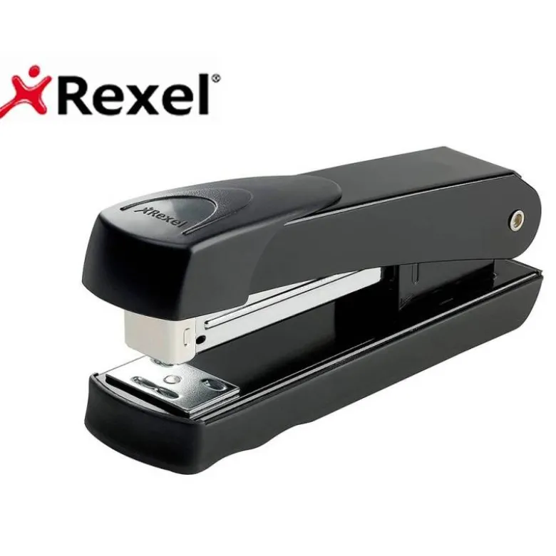 GRAPADORA REXEL METEOR METALICA CAPACIDAD DE GRAPADO 20 HOJAS USA GRAPAS 24/6 Y 26/6 COLOR NEGRO