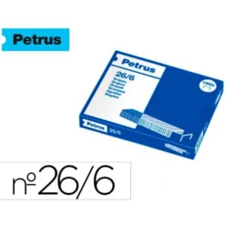 Grapas Petrus nº 26/6 galvanizada. Caja de 1000 grapas.