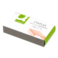 Grapas Q-connect nº 22/6 y 24/6 cobreadas caja 1000 ud.
