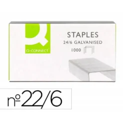 Grapas Q-connect nº 22/6 y 24/6 galvanizadas. caja 1000 ud.