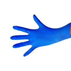 GUANTE DE NITRILO DESECHABLE SENSITIVE SIN POLVO TALLA M MEDIANA COLOR AZUL CAJA DE 100 UNIDADES
