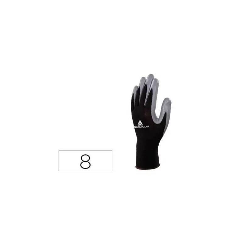 Guante DeltaPlus de Poliester palma Nitrilo talla 8