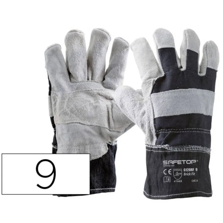 GUANTES DE LONA DE ALGODON Y SERRAJE SAFETOP BRICK FIT TALLA 9