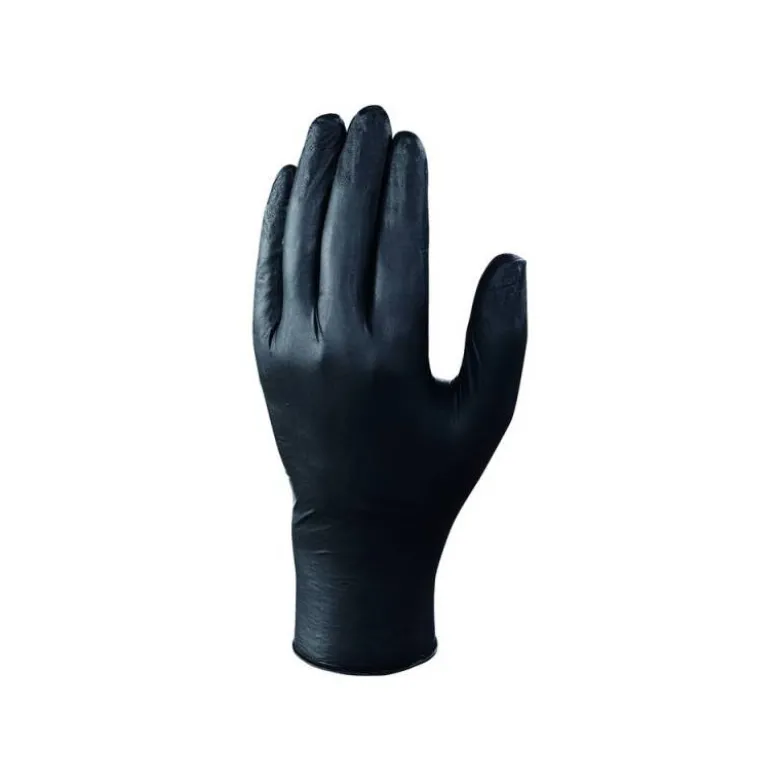 GUANTES DE NITRILO DELTAPLUS QUIMICO DESECHABLE NO EMPOLVADO TALLA 6/7 COLOR NEGRO CAJA DE 100 UNIDADES