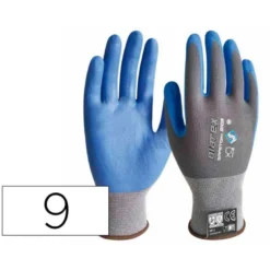 GUANTES DE NITRILO SAFETOP BIATEX ALIMENTARIO Y ANTICALORICO COLOR AZUL TALLA 9