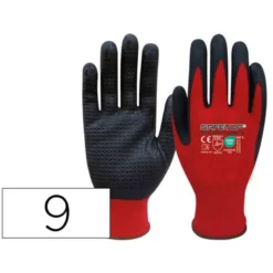 GUANTES DE NITRILO SAFETOP FIT-O-LITE DOTS PUNTOS EN LA PALMA TALLA 9