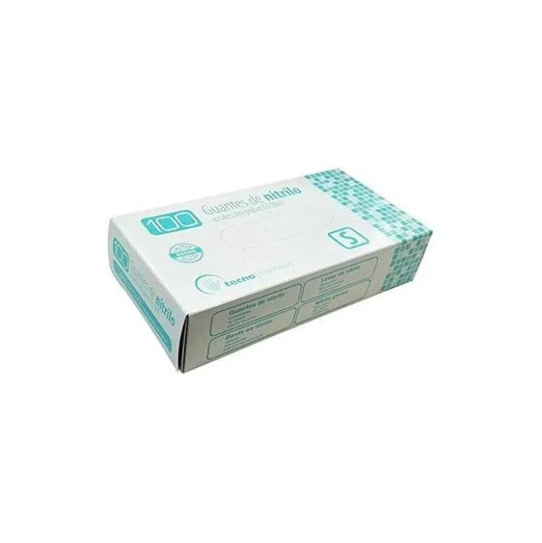 GUANTES DE NITRILO SANYC ECO DESECHABLE NO EMPOLVADO TALLA S COLOR AZUL CAJA DE 100 UNIDADES