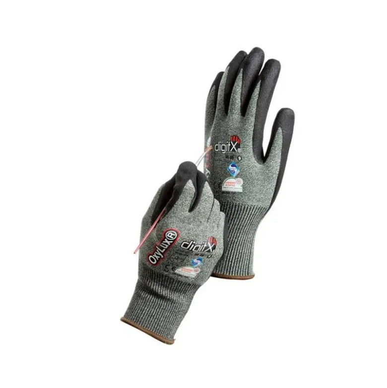 GUANTES DE NITRILO Y NYLON SAFETOP OXYLUX SATINADO TALLA 9