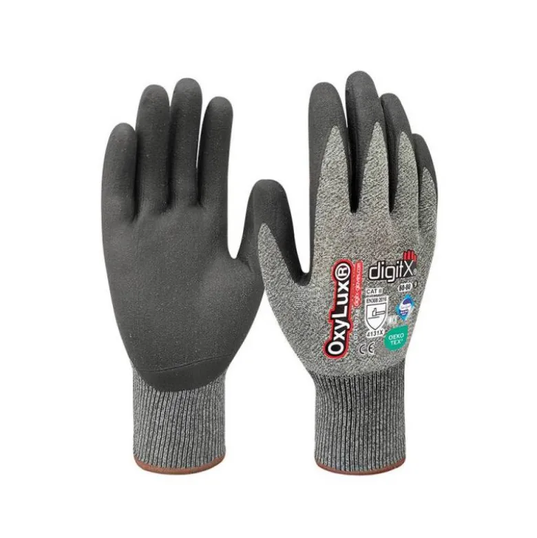 GUANTES DE NITRILO Y NYLON SAFETOP OXYLUX SATINADO TALLA 8