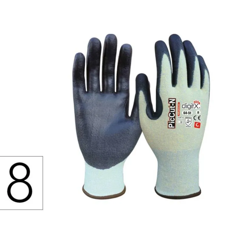 GUANTES DE POLIETILENO SAFETOP PICCUT-N EN388 ANTICORTE CON REFUERZO PULGAR TALLA 8