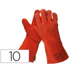 GUANTES DE SOLDADOR SAFETOP ESSEN 35 CM COLOR ROJO TALLA 10
