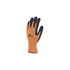 GUANTES DELTAPLUS POLIESTER IMPREGANDO LATEX PALMA Y DEDOS NARANJA FLUOR/NEGRO TALLA 8