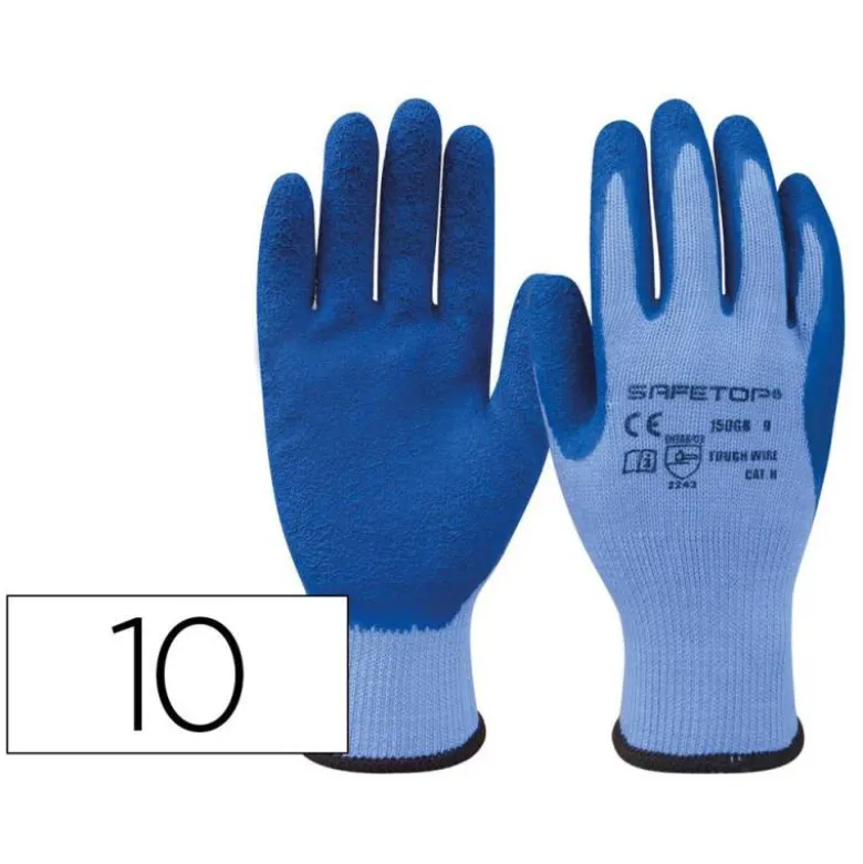 GUANTES DE LATEX SAFETOP TOUGH-WIRE SINTETICO SIN COSTURAS TALLA 10