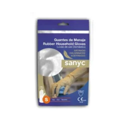 GUANTES DE LATEX SATINADOS CON RELIEVE ANTI DESLIZANTE SIN POLVO PAR TALLA PEQUEÑA