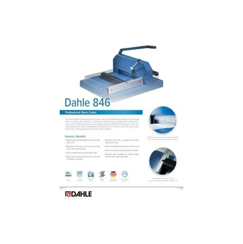GUILLOTINA DE PALANCA DAHLE 846 DIN A3 LONGITUD DE CORTE 430 MM CAPACIDAD DE CORTE 600 HOJAS