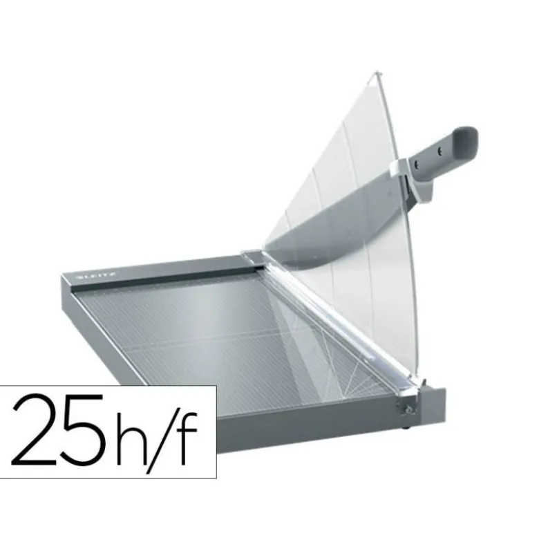 GUILLOTINA DE PALANCA LEITZ DIN A3 BASE CRISTAL LONGITUD CORTE 457 MM CAPACIDAD DE CORTE 25H