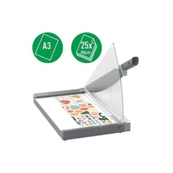 GUILLOTINA DE PALANCA LEITZ DIN A3 BASE CRISTAL LONGITUD CORTE 457 MM CAPACIDAD DE CORTE 25H
