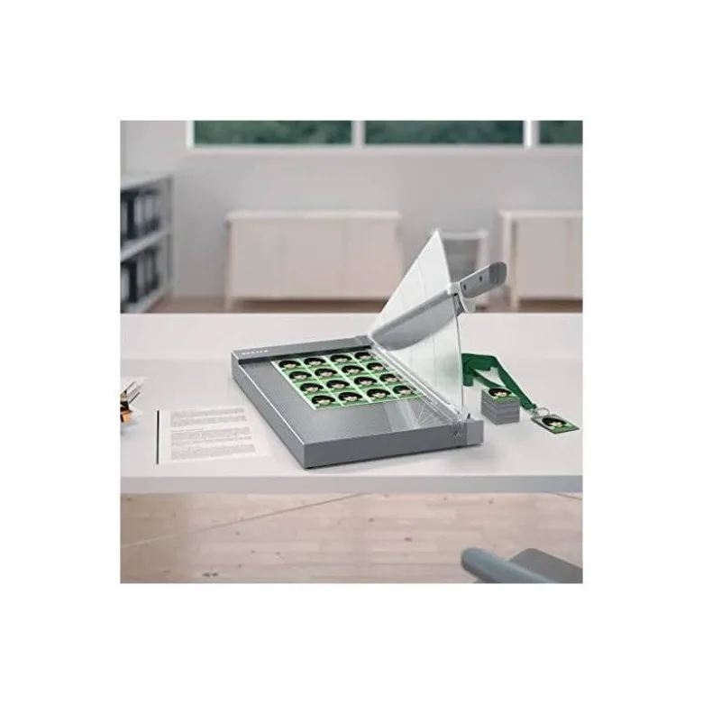 GUILLOTINA DE PALANCA LEITZ PRECISION OFFICE PRO A4+ BASE CRISTAL LONGITUD CORTE 381 MM CAPACIDAD DE CORTE 25 HOJAS
