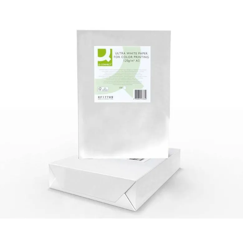 250 Hojas NO ES TAMAÑO FOLIO Papel fotocopiadora Q-Connect Ultra White DIN A3 120 Gr
