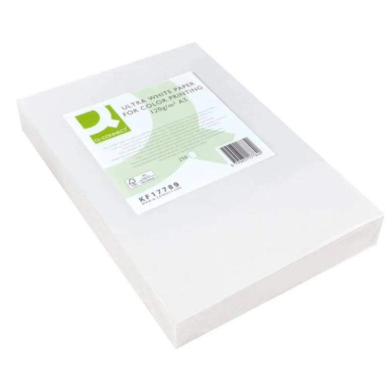 250 Hojas NO ES TAMAÑO FOLIO Papel fotocopiadora Q-Connect Ultra White DIN A3 120 Gr
