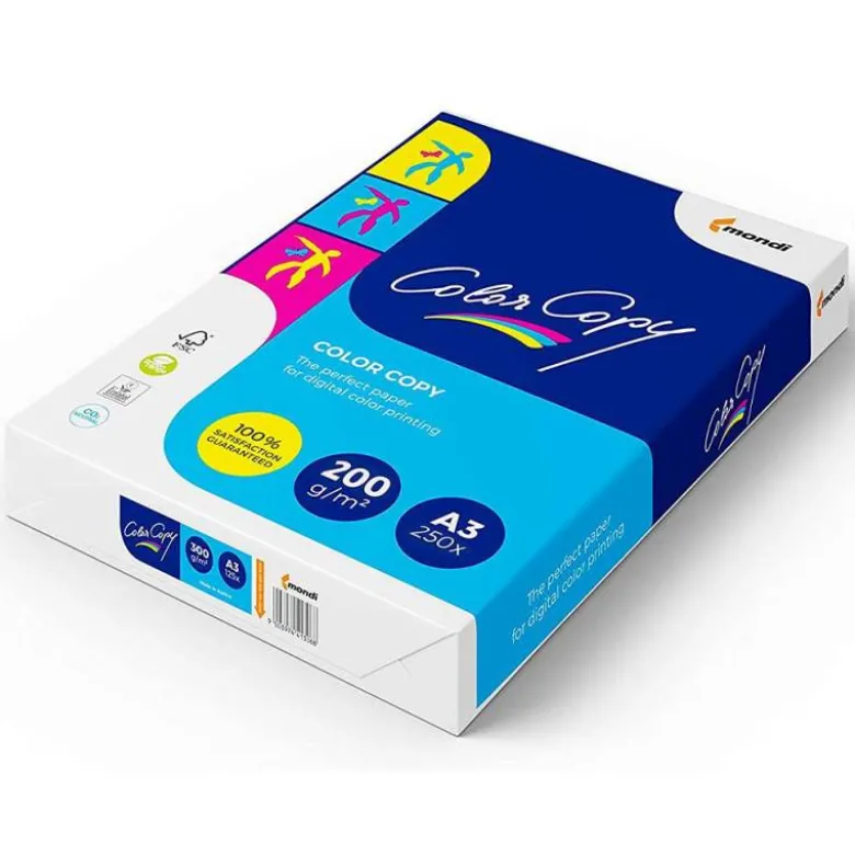250 Hojas NO ES TAMAÑO FOLIO Papel multifuncion Mondi Color Copy Din A3 200 g/m2 Satinado