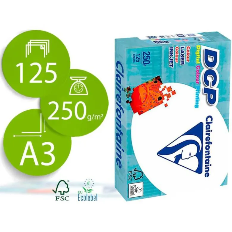 125 Hojas NO ES TAMAÑO FOLIO Papel multifuncion laser color DCP Din A3 250 g/m2