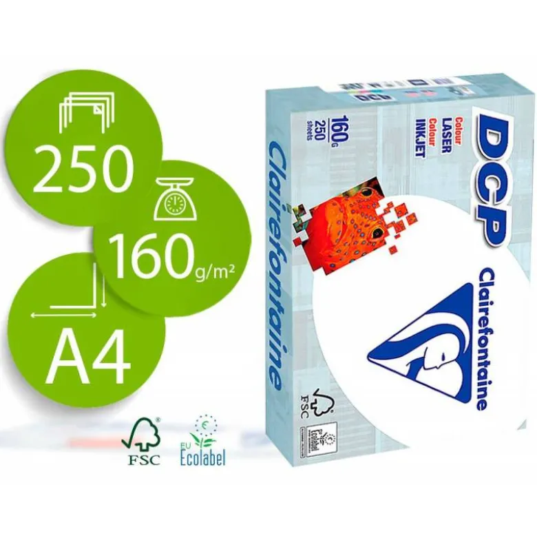250 Hojas Papel multifuncion laser color DCP Din A4 160 g/m2