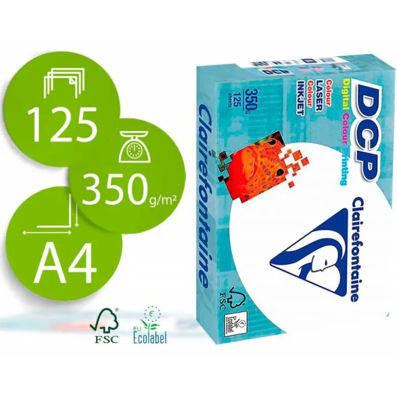 125 Hojas Papel multifuncion laser color DCP Din A4 350 g/m2