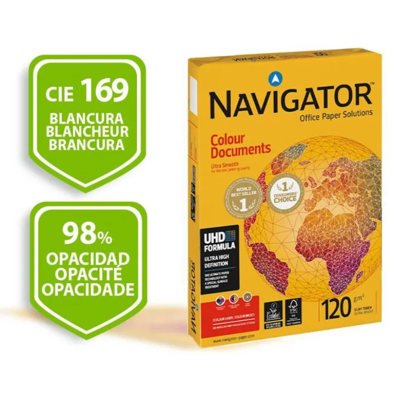 250 Hojas Papel multifuncion Navigator A4. 120 g/m2